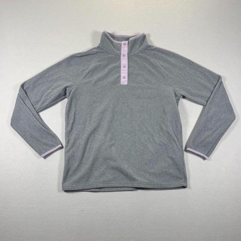 Llbean Women's Grey and Purple Sweatshirt